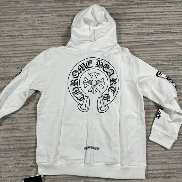 Chrome Hearts White Los Angeles Cross Horseshoe Hoodie Men’s Size Large - Picture 2 of 4